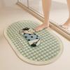 Alfombra de Piso para Baño de Dibujos Animados Transfronteriza, Alfombrilla Antideslizante para Baño del Hogar, Alfombra de Piso con Patrón Tejido de Lino Imitación, Absorbente de Agua, Secado Rápido