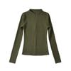 Otoño e invierno, nueva camiseta tipo cárdigan corto adelgazante con cremallera Derong de doble cara para mujer, cuello alto medio, gruesa y cálida