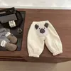 Calça Infantil Outono e Inverno Super Fofa Meninos e Meninas Bebê Desenho Animado Fofo Fleece Espessado Calça Jogger Versátil Quente Calça de Moletom