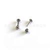 Clavo de labio con rosca interna de titanio F136 bola redonda de 3 mm barra de fondo plano aleación de titanio G23 joyería para perforación corporal clavo de tragus clavo de oreja
