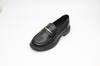 Mocassins Pretos Femininos 2025 Novos Sapatos de Verão para o Trabalho Estilo Britânico Retro Couro Fosco Sapatos Pequenos