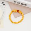 Tienda de oro con oro y oro Pulsera de ágata roja doble valiente Fu Rui de oro Cuentas de oro Cuentas de transferencia Pulseras para hombres y mujeres Regalos navideños