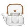 Tetera con Mango de Bambú, Tetera de Vidrio Resistente al Calor, Cafetera Doméstica para Preparar Té, Olla Saludable, Cafetera Eléctrica de Cerámica, Juego de Té
