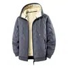 Chaqueta de algodón talla europea abrigo de algodón hombre chaqueta de lana de cordero invierno juvenil de invierno más terciopelo talla grande holgada cálida con capucha