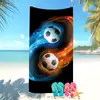 Toalha de Banho Absorvente com Estampa de Futebol Transfronteiriça de Microfibra Ultrafina Toalha de Praia Grande Personalidade Criativa Toalha
