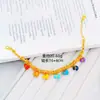 Pulseira Pequena de Cabacinha Sete Cores Estilo Antigo com Ouro Imitado, Design de Luxo Leve de Nicho, Pulseira da Sorte para Mulheres