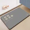 Alfombrilla de suelo para baño estilo minimalista moderno, alfombrilla para pies de baño absorbente de agua y secado rápido, alfombra antideslizante para puerta de baño