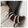Bolso Transfronterizo para Mujer, Bolso de Axila Helado Súper Popular, Bolso de Hombro Cruzado Retro, Bolso de Felpa de Moda con Forma de Croissant Dumpling al por Mayor
