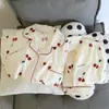 Pijama de Gaze de Algodão Puro com Desenho de Dachshund e Nuvem para Mulheres 2026 Novo Outono/Primavera Mangas Longas Cardigan Roupa de Casa Verão