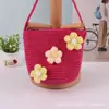 Bolsa de Paja de Princesa Celebridad de Internet Bolso Cruzado Hecho a Mano Mochila Pequeña Tejida para Niña Puesto de Playa Combinación de Ropa para Niños