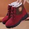 Nuevas Botas de Nieve Engrosadas 2025 Zapatos Cálidos de Invierno Antideslizantes Zapatos de Algodón para Madres de Mediana Edad y Ancianos Zapatos de Algodón de Caña Alta para Mujer
