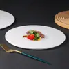 Plato de melamina creativo, plato blanco para carne, plato redondo plano comercial, plato para pastel, plato de postre, plato occidental