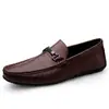 Zapatos Simples de Gorro para Hombre, Zapatos de Conducir, Mocasines Planos, Zapatos Casuales Holgados de Talla Grande, Zapatos de Piel de Vaca Slip-On de Primavera