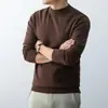 Suéter gola alta básico de site independente para uso transfronteiriço, camiseta básica lisa casual masculina, camiseta de gola redonda para outono e inverno