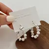 Nuevos Pendientes de Borla Irregulares de Estilo Fresco con Temperamento, Perlas y Lentejuelas, Estilo Retro de Lujo Ligero, Pendientes de Empalme de Plata Rota
