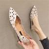 Jinbukang Internet Popular Zapatos de Frijoles para Mujer Verano Puntiagudos Todo-fósforo Hueco Casual Zapatos Planos Zapatos de Primavera para Mujer