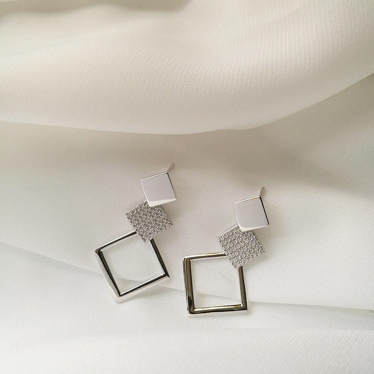 ED803371 3372圆形菱形耳环