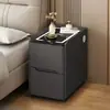 2026 Novo Modelo Mesa de Cabeceira Inteligente Simples Pequena Estreita para Quarto com Trava de Senha e Alto-falante com Carregamento Sem Fio
