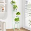 Estante para Flores Sala de Estar de Pie Balcón Estante de Almacenamiento Exterior Suculenta Hierro Metal Soporte para Macetas Estante de Expansión Multicapa