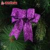 Lazo de Decoración Navideña de 10cm Lazo con Polvo de Brillantina Decoraciones Festivas Colgante para Árbol de Navidad Lazo