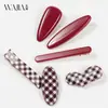Wjia Nuevo Clip de Pato Doble de Bloques de Color a Cuadros Rojos y Blancos Clip para Flequillo Lateral Clip para el Cabello Accesorios para el Cabello