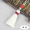 5.5cm Trébol de Cuatro Hojas Bendición Borla Pequeña Bolsita Marcador de Libros Caja de Regalo Colgante Colgante de Borla Pequeña DIY Venta al por Mayor