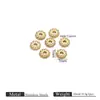 Pulsera con Cuentas Espaciadoras de Rueda Retorcida Chapada en Oro de 18K de Acero Inoxidable, Espaciadores de Cuentas Hechos a Mano, Accesorios para Joyería DIY