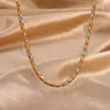 Pulsera de Moda para Mujer Cobre Chapado en Oro Temperamento Retro Venta al por Mayor Diseño de Nicho Collar Color Chapado Oro Cadena Cubana Set