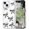 Funda magnética negra con lazo de cinta pintado a mano para iPhone 17pm, diseño minimalista y de alta gama, producto popular transfronterizo