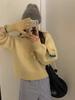 Suéter grueso de medio cierre con cuello alto para mujer, otoño e invierno, nuevo estilo coreano, holgado, casual, corto.