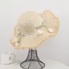 Sombrero de Sol Tulipán con Flecos de Rafia Estilo Fresco y Sencillo para Mujer, Sombrero de Paja con Protección Solar para Vacaciones en la Playa de Verano