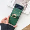 Para Samsung Galaxy zflip 4 geração fivela de diamante anel de mão moda luxo zflip5 capa de celular dobrável