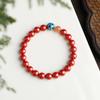 Pulseira de Lótus Coração Puro com Areia Roxa Dourada e Areia Imperial de Cinábrio para Mulheres, Pulseira do Ano da Vida com Pedra do Sol