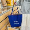Bolso Cruzado Coreano Dopamina de Doble Cara, Estilo Perezoso Cuadros Impresión Simple de Letras Estudiante Gran Capacidad Bolso para Viajar