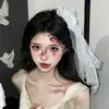 Véu de Renda Estilo Gótico Halloween Escuro Cos Design de Nicho Acessórios de Cabelo Headdress Lolita
