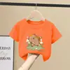 Camiseta de Verão de Manga Curta para Meninos 2026 Novo Estilo Top de Verão de Meia Manga Infantil para Crianças Maiores, Estiloso Top Fino de Algodão