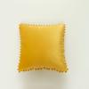 Funda de Cojín de Terciopelo Holandés para Sala de Estar Minimalista Moderna Cuidadosamente Seleccionada con Bordes de Bolas Grandes, Funda de Cojín Estilo Ins Nórdico Sin Relleno