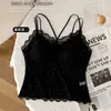 Camisola feminina sexy com strass, renda, seda gelada, costas bonitas, desejo puro, regata, feminina, sem aro, plus size, alta sustentação, respirável, lingerie