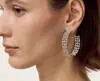 Pendientes Franceses Huecos Chapados en Oro de Latón, Pendientes Versátiles y Elegantes con Cierre de Plata, Diseño de Nicho de Lujo Ligero, Pendientes de Alta Gama