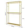 Expositor de ropa nórdica dorada, percha de suelo de doble capa, estante de exhibición para abrigos y sombreros de ropa para hombres y mujeres