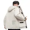 Nueva Chaqueta de Plumas con Capucha Engrosada de Invierno para Hombre, Estilo Corto, Plumón de Pato Blanco Joven, Abrigo Cálido Casual de Moda, Marca de Moda