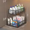 Estante de Almacenamiento para Fregadero de Cocina, Gabinete con Cesta Extraíble, Estante Multifuncional para el Hogar, Platos, Condimentos, Estante Extraíble de Capas