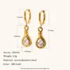 Pendientes Transfronterizos Europeos y Americanos de Estilo Francés Simples de Alta Gama Acero Inoxidable Chapado en Oro de 18 Quilates Diseño Geométrico Pendientes en Forma de Gota de Agua para Mujeres