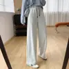 Essencial no guarda-roupa! Calça de moletom slim fit com listra lateral, perna reta solta, bom caimento, calça casual de perna larga para mulheres, calça de outono