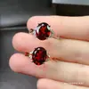 Anel de granada natural de imitação feminino tendência ins design de nicho anel aberto simples cor de gema vermelha joia tesouro