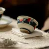 Taza de Té de Cerámica Color Caramelo Vintage Pintada a Mano con Melocotón para Uso Doméstico, Taza de Maestro de Boca Ancha, Taza Única para Set de Té Kung Fu para Beber Té