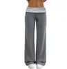Pantalones de yoga de pierna ancha con retazos a rayas de cintura alta, pantalones deportivos casuales para mujer, pantalones largos holgados, favorecedores y fluidos