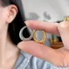 Otoño e Invierno Diseño Nicho Avanzado Superior Elegante Aretes de Argolla para Mujer Franceses Elegantes Hebilla de Oreja Anillo de Oreja Combinable Lujo Ligero Aretes de Comercio Exterior