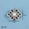 Estilo Chino Accesorios de Plata de Xizang DIY Lingote de Plata Antigua Real Flor de Loto Nudo Chino Perforado Aleación Retro Pulsera Cuentas Espaciadoras Accesorios