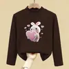Blusas Térmicas Infantis com Gola Meia-Alta, Roupas Autoaquecidas para Outono e Inverno, Camisetas de Manga Longa para Meninos e Meninas, Nova Camada Base Tendência